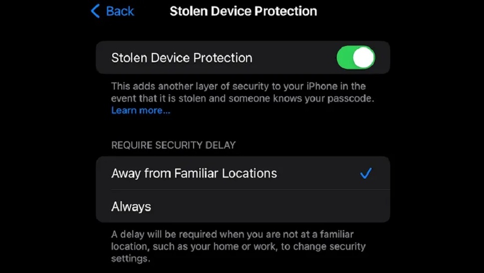 Improved Stolen Device Protection